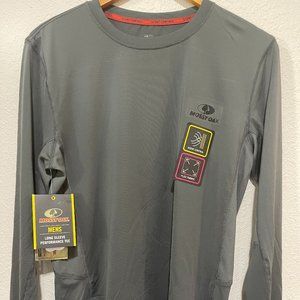 Mossy Oak Charcoal Men's Long Sleeve Performance Hunting Camouflage Tee Shirt-2X
